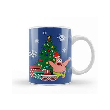 Baskı Dükkanı Patrick Star Around The Christmas Tree Spongebob Kupa