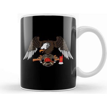 Baskı Dükkanı Patriotic Firefighter Eagle Fire Department Kupa