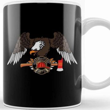 Baskı Dükkanı Patriotic Firefighter Eagle Fire Department Kupa