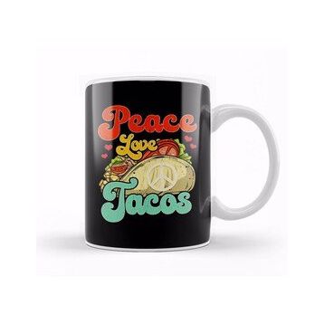 Baskı Dükkanı Peace Love Tacos Kupa