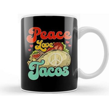 Baskı Dükkanı Peace Love Tacos Kupa