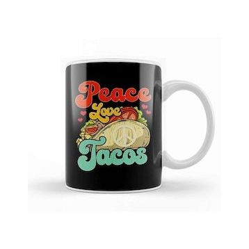 Baskı Dükkanı Peace Love Tacos Kupa