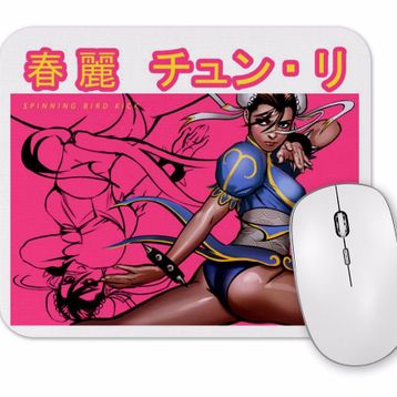 Baskı Dükkanı Pembe Street Fighter Chun Li Mouse Pad