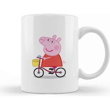 Baskı Dükkanı Peppa Pig Bir Bisiklette Peppa Pig Kupa