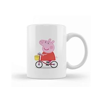 Baskı Dükkanı Peppa Pig Bir Bisiklette Peppa Pig Kupa