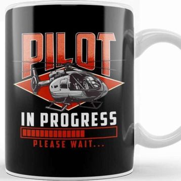 Baskı Dükkanı Pilot in Progress Please Wait Helicopter License Kupa