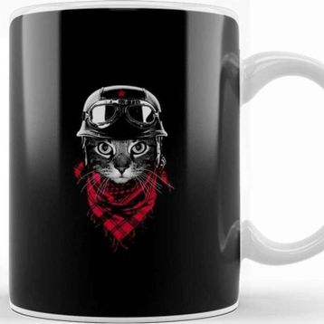 Baskı Dükkanı Pilot Kedi Pilot Cat Tasarım Kupa