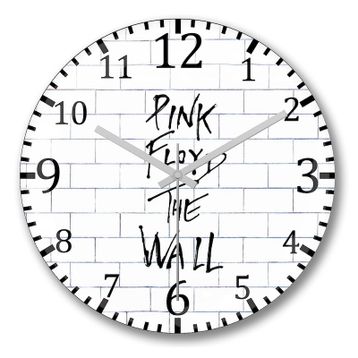 Baskı Dükkanı Pink Floyd The Wall Bombeli Gerçek Cam Duvar Saati