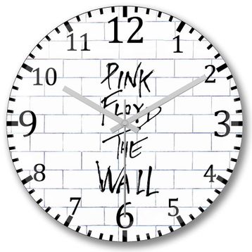 Baskı Dükkanı Pink Floyd The Wall Bombeli Gerçek Cam Duvar Saati