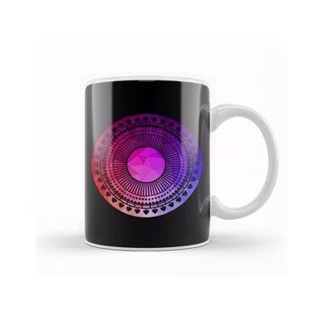 Baskı Dükkanı Pink Geometry Zen Mandala Kupa
