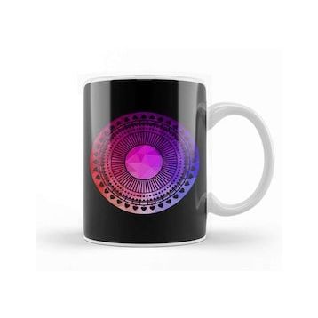 Baskı Dükkanı Pink Geometry Zen Mandala Kupa