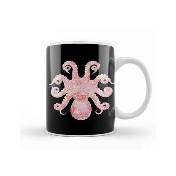 Baskı Dükkanı Pink Holographic Octopus Kupa