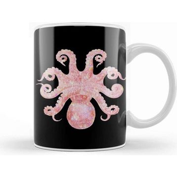 Baskı Dükkanı Pink Holographic Octopus Kupa