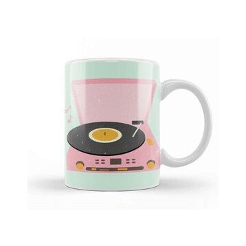 Baskı Dükkanı Pink Vintage Record Player 01 Kupa