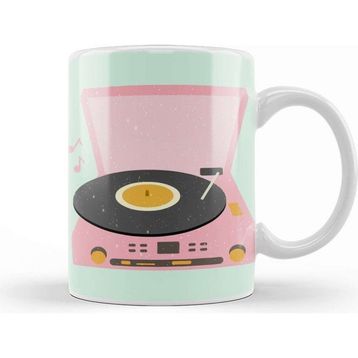 Baskı Dükkanı Pink Vintage Record Player 01 Kupa
