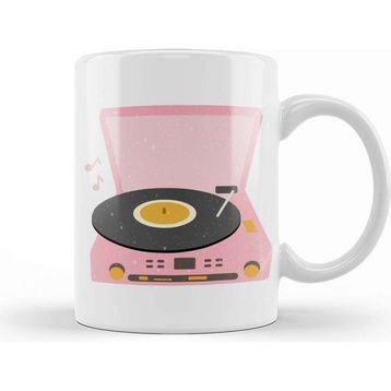 Baskı Dükkanı Pink Vintage Record Player Kupa