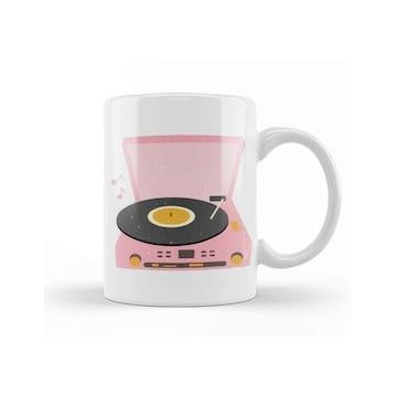 Baskı Dükkanı Pink Vintage Record Player Kupa