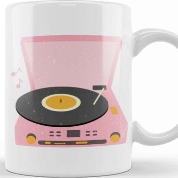 Baskı Dükkanı Pink Vintage Record Player Kupa