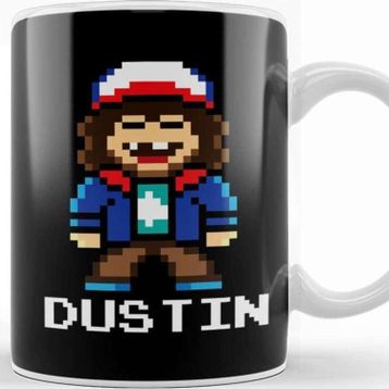Baskı Dükkanı Pixel Dustin Stranger Things Kupa