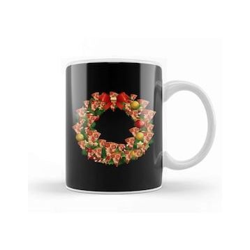 Baskı Dükkanı Pizza Multiface Christmas Wreath Kupa
