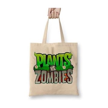 Baskı Dükkanı Plants ve Zombies Logo Bez Çanta