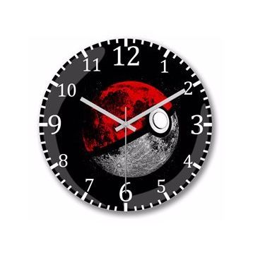 Baskı Dükkanı Pokemon Bombeli Gerçek Cam Duvar Saati