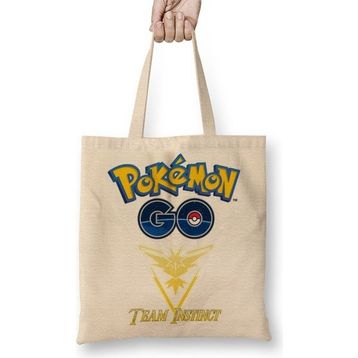 Baskı Dükkanı Pokemon Go Team Instinct Bez Çanta