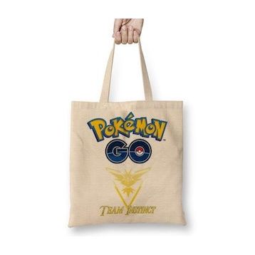 Baskı Dükkanı Pokemon Go Team Instinct Bez Çanta