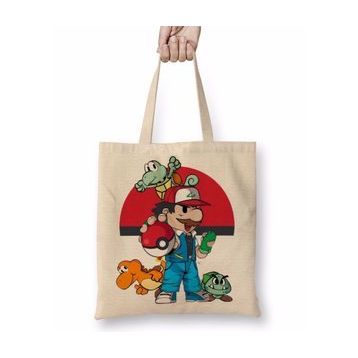 Baskı Dükkanı Pokemon Super Mario Bez Çanta