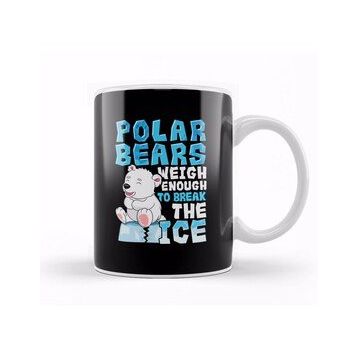 Baskı Dükkanı Polar Bears Weigh Enough To Break The Ice Pun Porselen Beyaz Kupa Bardak