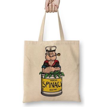Baskı Dükkanı Popeye Spinach Temel Reis Bez Çanta