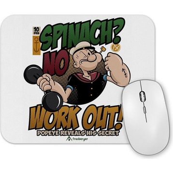 Baskı Dükkanı Popeye Work Out Temel Reis Mouse Pad