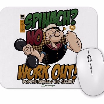 Baskı Dükkanı Popeye Work Out Temel Reis Mouse Pad
