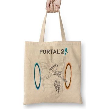 Baskı Dükkanı Portal 2 Personagens Bez Çanta