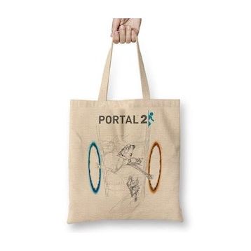 Baskı Dükkanı Portal 2 Personagens Bez Çanta