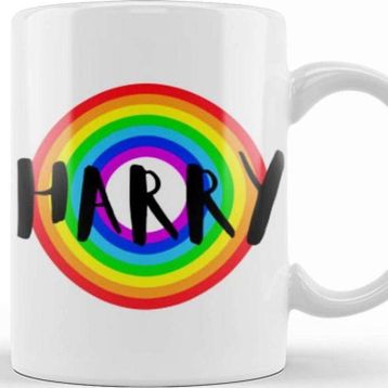 Baskı Dükkanı Prınce Harry Retro Rainbow Style Kupa