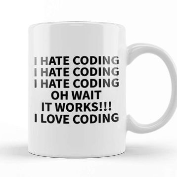 Baskı Dükkanı Programmer Coding Hate Love Humor Gift Kupa