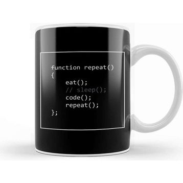 Baskı Dükkanı Programmer Life Eat Sleep Code Repeat Kupa
