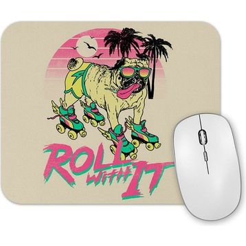 Baskı Dükkanı Pug Kaykay Köpek Mouse Pad