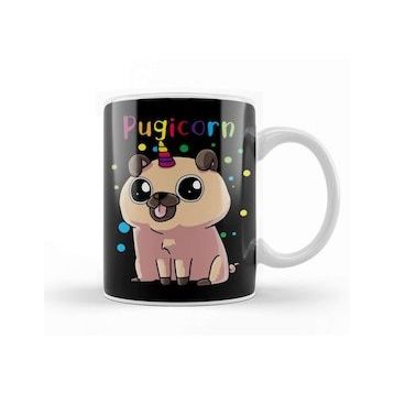 Baskı Dükkanı Pug Unicorn Kupa
