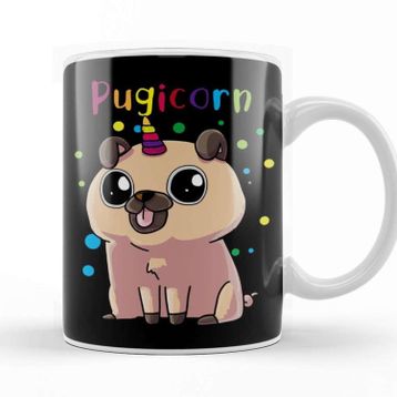 Baskı Dükkanı Pug Unicorn Kupa