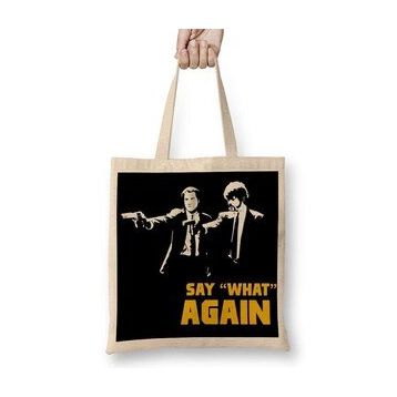 Baskı Dükkanı Pulp Fiction Black Bez Uzun Saplı Krem Rengi Çanta