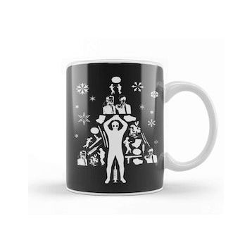 Baskı Dükkanı Pulp Fiction Christmas Tree Silhouette Kupa