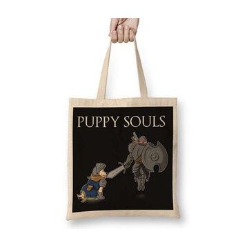 Baskı Dükkanı Puppy Souls Bez Uzun Saplı Krem Rengi Çanta