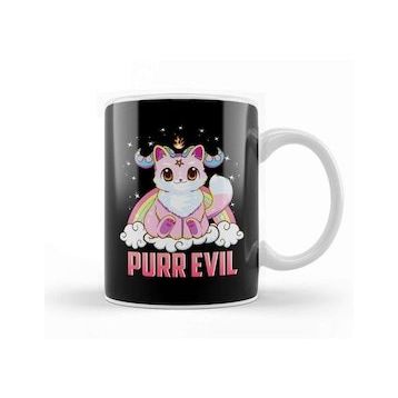 Baskı Dükkanı Purr Evil Satanic Cat Pun Pure Evil Goth Kitten Kupa