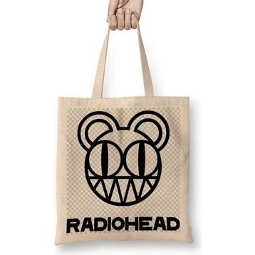 Baskı Dükkanı Radiohead Bez Uzun Saplı Krem Rengi Çanta