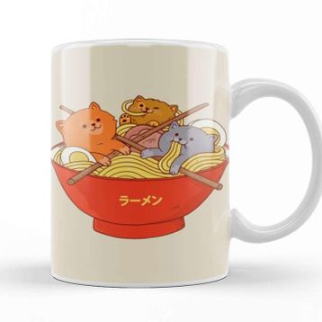 Baskı Dükkanı Ramen And Cats Kupa