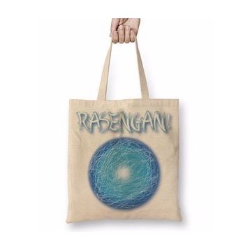Baskı Dükkanı Rasengan Naruto Bez Uzun Saplı Krem Rengi Çanta