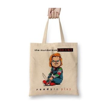 Baskı Dükkanı Ready To Play Kids Chucky Bez Uzun Saplı Krem Rengi Çanta
