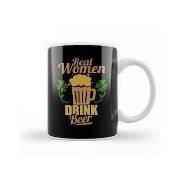 Baskı Dükkanı Real Drink Beer Cute Funny Drinking Pun Kupa